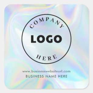 Pegatina Cuadrada Agregar logotipo empresarial holográfico personali