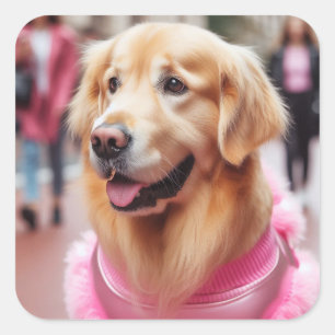 Pegatina Cuadrada Agregar regalo de foto de mascota personalizada pa