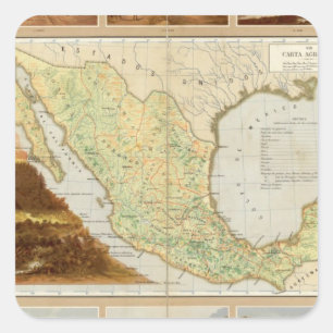 Pegatina Cuadrada Agricultura de México