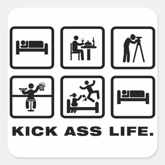 Pegatina Cuadrada Agrimensor de tierras (Anverso)