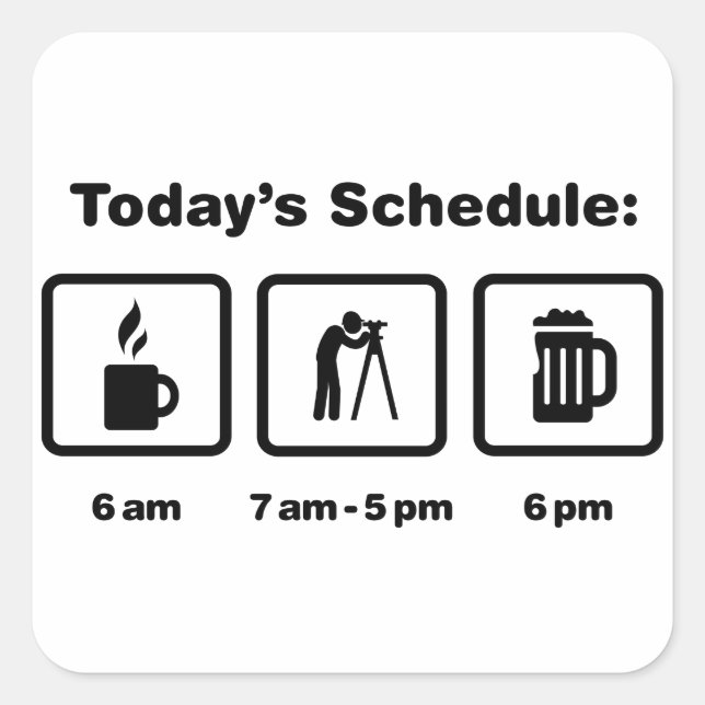 Pegatina Cuadrada Agrimensor de tierras (Anverso)