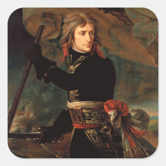 Pegatina Cuadrada Agrupamiento de Napoleón Bonaparte en la Batalla d
