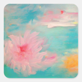 Pegatina Cuadrada Agua de Flor