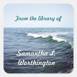 Pegatina Cuadrada Agua de mar personalizada