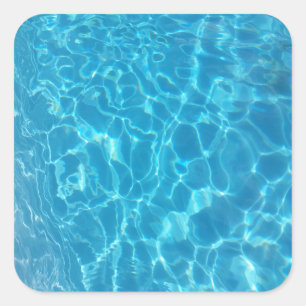 Pegatina Cuadrada Agua de piscina azul cielo cristalino