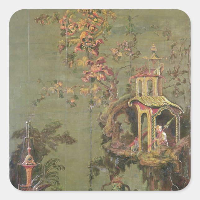 Pegatina Cuadrada Agua, de una serie de paneles que representan (Anverso)