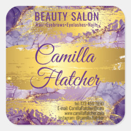 Pegatina Cuadrada Agua Delicada Lilac