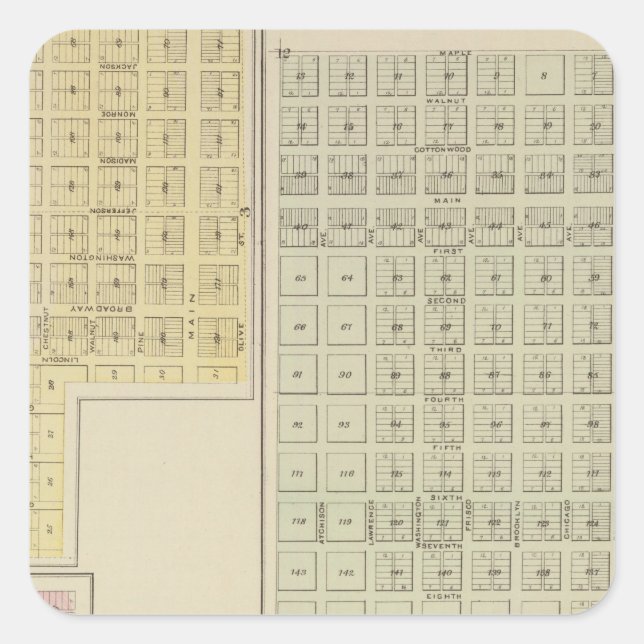 Pegatina Cuadrada Agua fría, protección, Avilla, Kansas (Anverso)