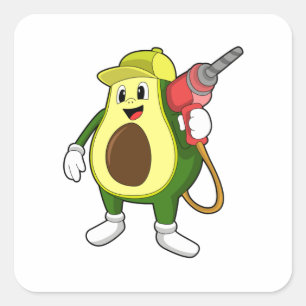 Pegatina Cuadrada Aguacate como artesano con taladro