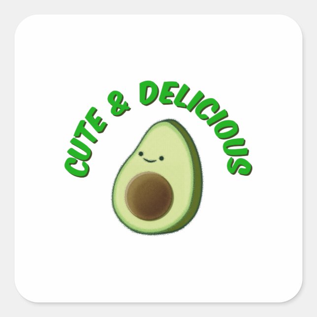 Pegatina Cuadrada Aguacate Cuto Y Delicioso (Anverso)