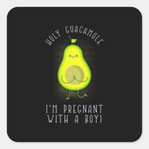 Pegatina Cuadrada Aguacate Estoy Embarazada Con Un Niño