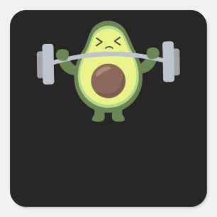 Pegatina Cuadrada Aguacate Fitness Huntel Funny Aguacates