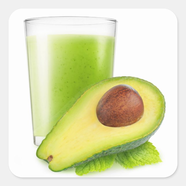 Pegatina Cuadrada Aguacate smoothie (Anverso)