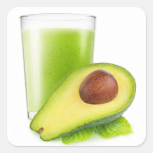 Pegatina Cuadrada Aguacate smoothie