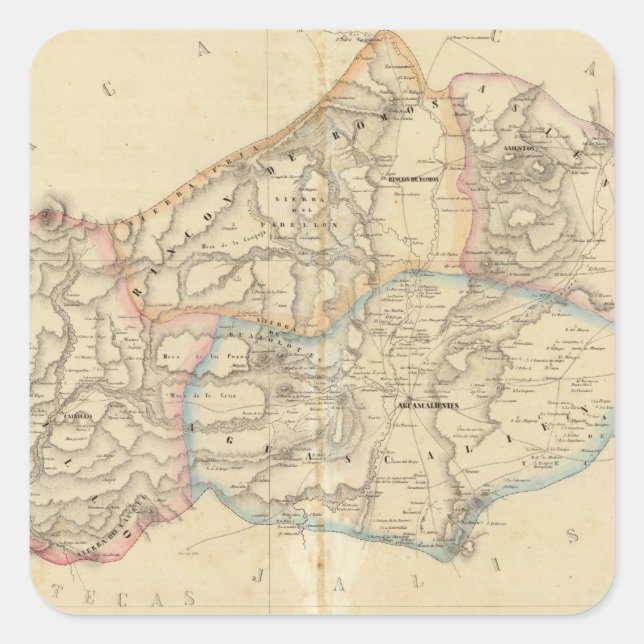 Pegatina Cuadrada Aguascalientes, México (Anverso)