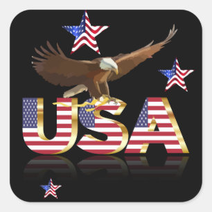 Pegatina Cuadrada Águila americana