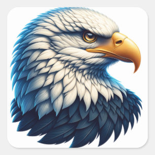 Pegatina Cuadrada Águila calva americana
