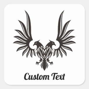 Pegatina Cuadrada Águila con dos Pegatinas de Head Square
