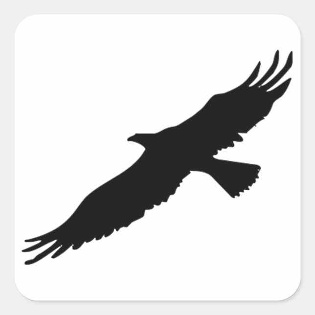 Pegatina Cuadrada Águila de arte pop blanco y negro (Anverso)