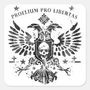 Pegatina Cuadrada Águila de doble cabeza moderna