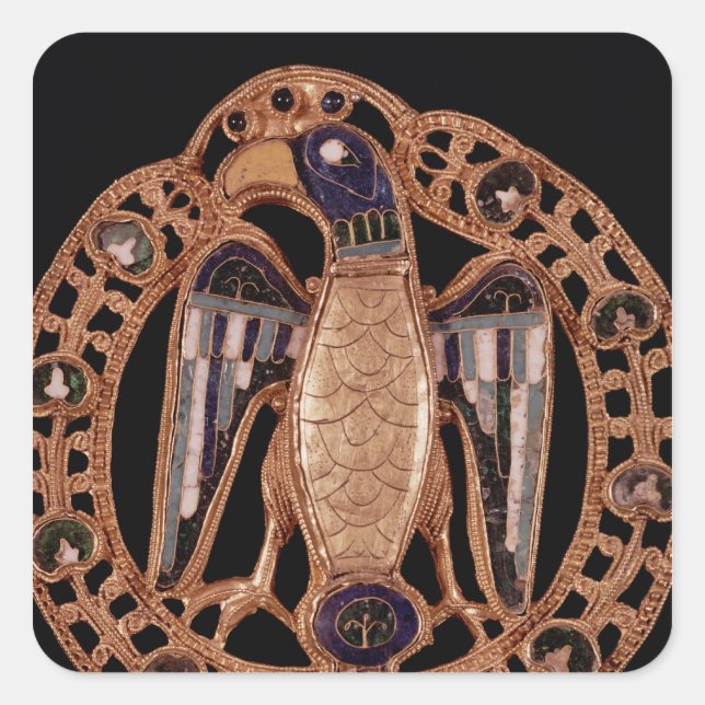 Pegatina Cuadrada Aguila de Gisela, esposa del emperador Conrad (Anverso)