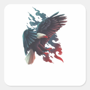 Pegatina Cuadrada Águila de Metal