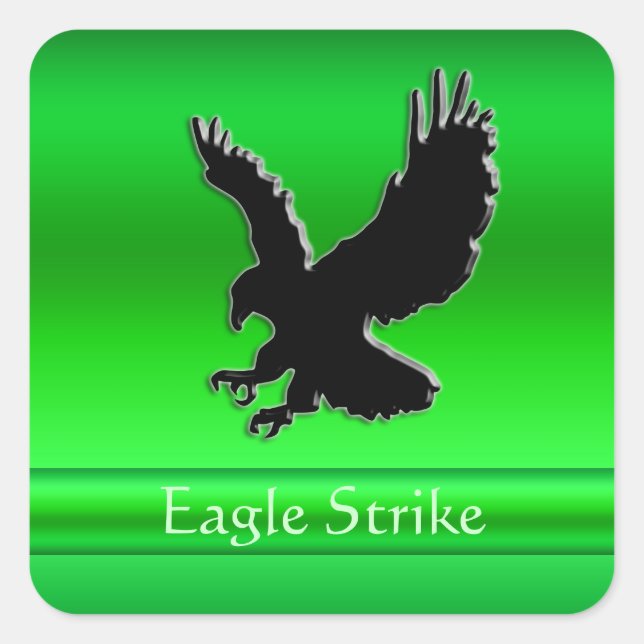 Pegatina Cuadrada Águila negra de aspecto Grabado en relieve con efe (Anverso)