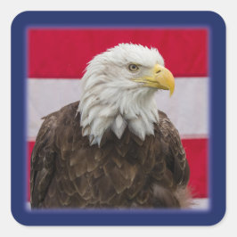 Pegatina Cuadrada Águila Patriótica