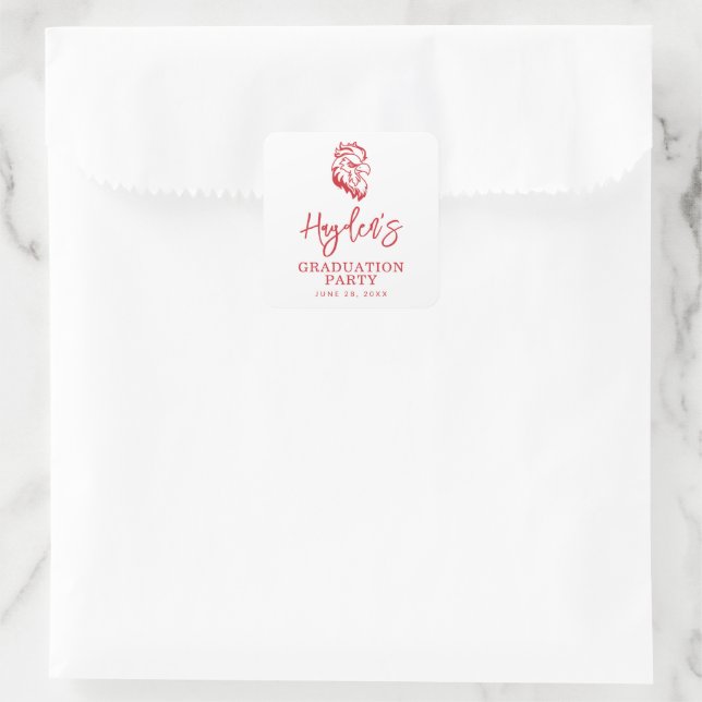 Pegatina Cuadrada Aguila Roja de la Universidad Estatal de Jacksonvi (Bolso)