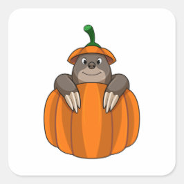 Pegatina Cuadrada Agujero con calabaza