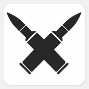 Pegatina Cuadrada Agujero de bala