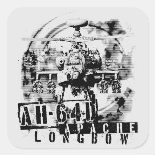 Pegatina Cuadrada AH-64D Apache Longbow