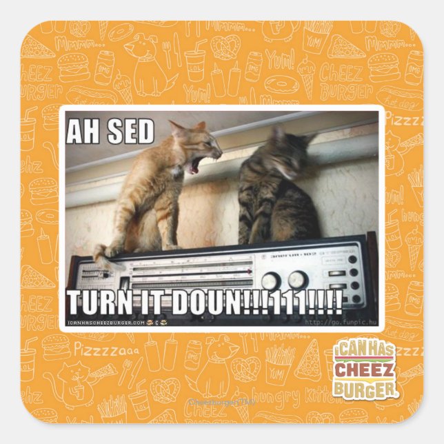 Pegatina Cuadrada Ah Sed ¡Abajo! (Anverso)