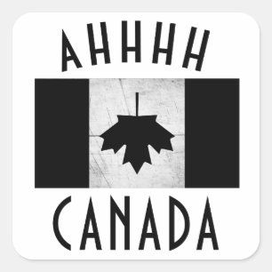 Pegatina Cuadrada ¡AHHH Canadá! Bandera