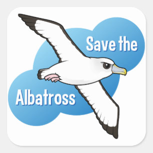 Pegatina Cuadrada Ahorre el albatros (el vuelo)