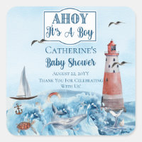 Ahoy es el Baby Shower de un faro de niño en el oc