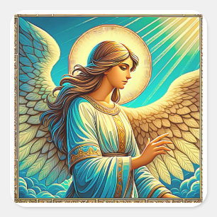 Pegatina Cuadrada AI hermoso efecto expresionista de ángel