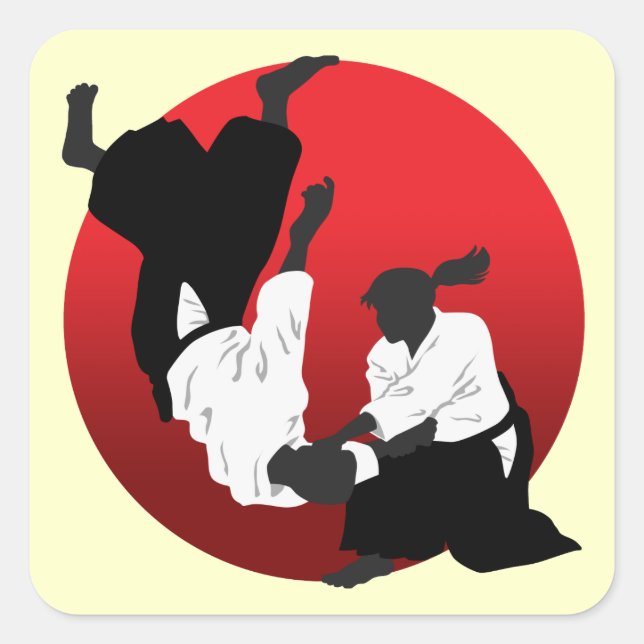 Pegatina Cuadrada Aikido (Anverso)