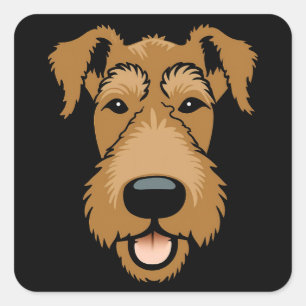 Pegatina Cuadrada Airedale Terrier Cute Funny Personalizado Perro Ca