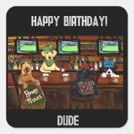 Pegatina Cuadrada AIREDALE TERRIER & FRIENDS Postcard