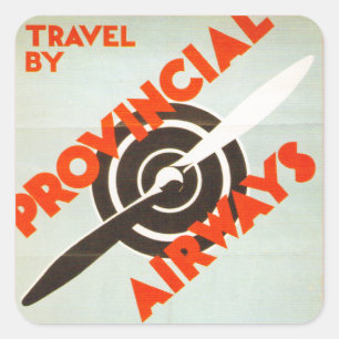Pegatina Cuadrada Airways provincial