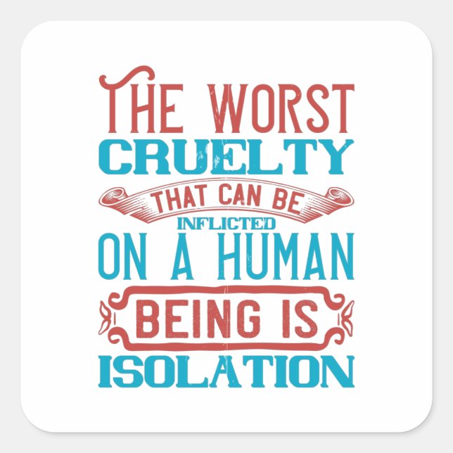 Pegatina Cuadrada Aislamiento de cuarentena Conciencia de Corona (Anverso)