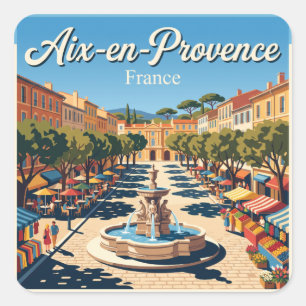 Pegatina Cuadrada Aix-en-Provence Francia