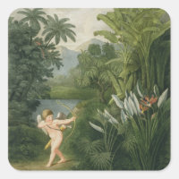 Ajardine con el Cupid que apunta una flecha a un