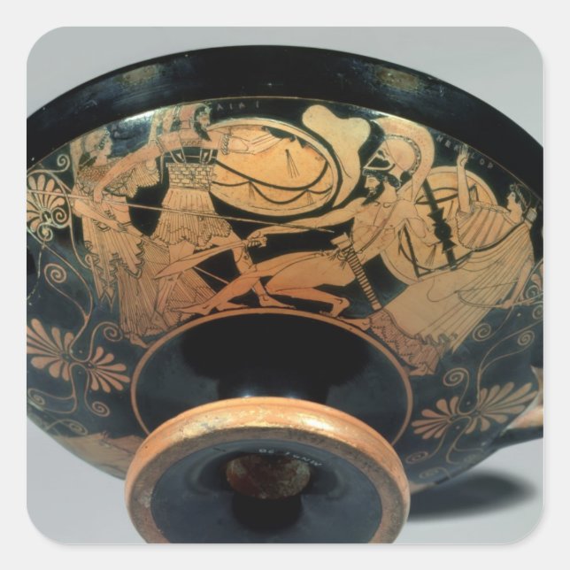 Pegatina Cuadrada Ajax, urgido por Athena (Anverso)