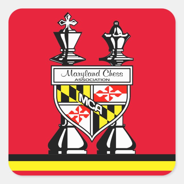 PEGATINA CUADRADA AJEDREZ DE MARYLAND (Anverso)