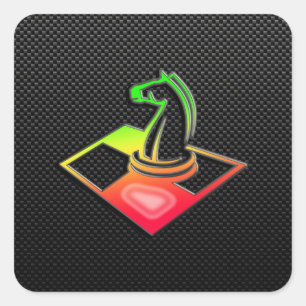 Pegatina Cuadrada Ajedrez liso