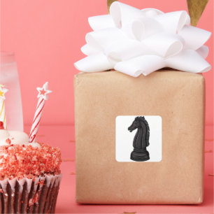 Pegatina Cuadrada Ajedrez negro vintage