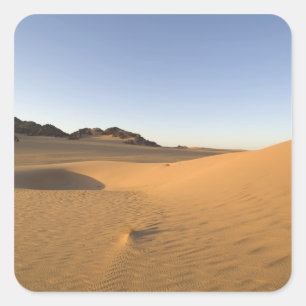Pegatina Cuadrada Akakus, desierto del Sahara, Fezzan, Libia.