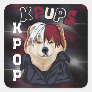 PEGATINA CUADRADA AKITA